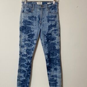 Frame Denim Women's Blue Tie-Dye Skinny Jeans